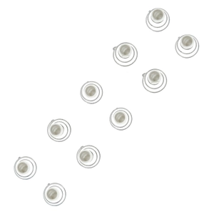 10er-Set silberne Spiral-Haarspangen mit weißen Perlen für elegantes Dutt-Haarstyling
