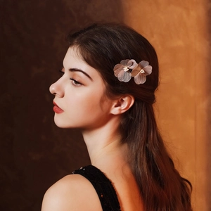 Peigne à Cheveux Mariage Style Chinois Vintage Fleur en Fil de Cuivre Tissé à la Main Avec Künstliche Perle d'imitation Strass Accessoire Femme