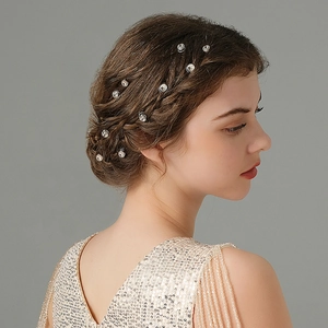 Elegante Legierung Künstliche Perlenimitat Strass Spirale Haarnadeln Für Hochzeit Party Damen Mädchen Haarspulen Styling Schmuck