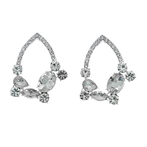 Elegant bridal jewelry set with hollow alloy diamond earrings and a matching headband