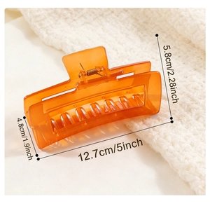 Specifiche delle dimensioni della grande clip per capelli arancione da 12,7 cm