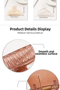 Detailed view of large transparent hair claw clips showing smooth burr-free surface