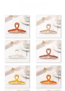 Grandes pinces à cheveux ruban en six couleurs avec dimensions détaillées en cm et pouces