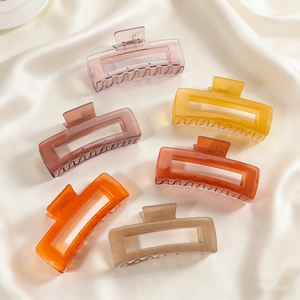 Set di grandi fermagli per capelli quadrati traslucidi in vari colori Morandi