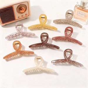 Grandes Pinces à Cheveux Ruban Croisé Antidérapantes en Polystyrène Pinces de Requin Élégantes Accessoires Cheveux Femme
