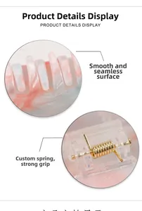 Detail view showing smooth marble finish edges and reinforced metal spring of the hair claw