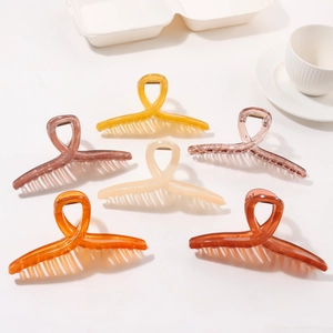 Lot de 6 pinces à cheveux transparentes en forme de ruban pour accessoires femme