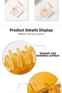 Detail of butterfly hair claw showing smooth acrylic surface and 6.7cm size specs