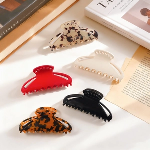 Large Hollow Geometric Hair Claw Clip Women Nonslip Strong Hold PVC Hair Jaw Clip French Style Fashion Hair Accessories