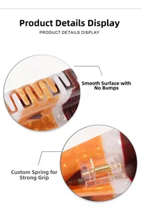 Detail of marble hair claw clip showing smooth finish and strong metal spring grip