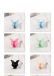 Spécifications de taille et six options de couleur pour la pince à cheveux papillon