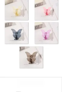 Tableau des tailles pour pinces à cheveux papillon en cinq couleurs mates, largeur 6,7 cm