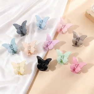 Pinces à cheveux papillon élégantes en 10 couleurs mates sur satin soyeux