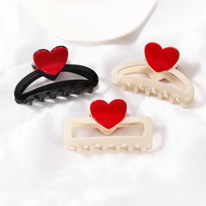 Pinza per Capelli a Cuore Dolce in PVC Accessorio per Capelli a Forma di Amore Minimalista per Donne Ragazze Quotidiano San Valentino