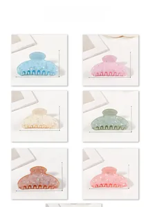 Six colors of 10cm jelly texture hair claw clips with shell shimmer finish