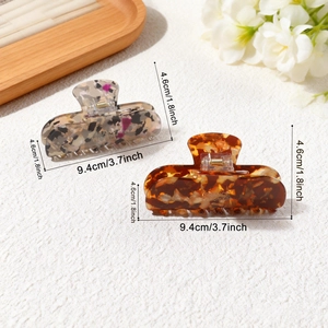 Elegant French texture marble and amber acetate hair claw clips for women hair styling