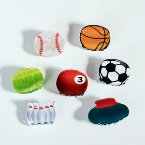 Kreative Haarklammern im Sport-Design Set mit Baseball, Fußball und Basketball Motiven