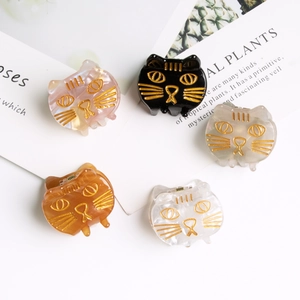 Mini Pinces à Cheveux Chat Mignon Dessin Animé 3cm Petits Accessoires pour Cheveux pour Femmes Filles Style Acétate