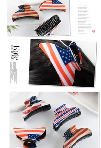 Détail de pinces à cheveux de 8,5cm avec motif drapeau américain pour le Jour de l'Indépendance