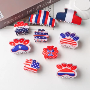 Molla per Capelli Patriottica Bandiera USA Giorno Indipendenza Accessorio Capelli Stelle Strisce per Donna 4 Luglio PVC