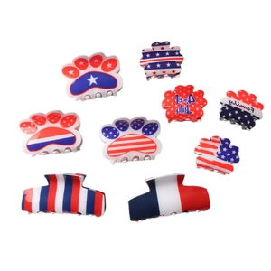 Set di mollette per capelli patriottiche per l'Indipendenza in rosso bianco e blu