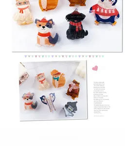 Detail von kreativen Haarklammern mit Tiermotiven wie Katzen und Füchsen aus PVC