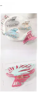 Detailed dimensions of 9cm double-sided butterfly hair claw clips in various colors