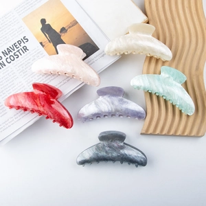 Women Large Acrylic Hair Claw Clip Marble Texture Shark Clip Gold Glitter Elegant Hair Catch Clip Headwear For Women Girls