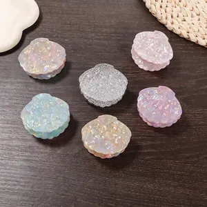 Iridescent Shell Hair Claw Clip With Faux Artificial Pearl PVC Mermaid Style Hairpin For Women Daily Vacation Hair Accessories