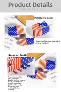 Detail showing the strong metal spring and smooth rounded teeth of the flag hair claw