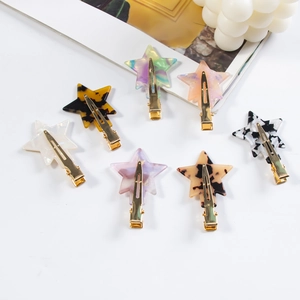 Koreanischer Stil Stern Haarklammer Bunt PVC Legierung Marmor Schildpatt Muster Duckbill Clip Damen Haarschmuck