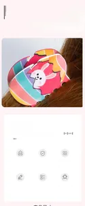 Detail view of the colorful rainbow striped Easter bunny hair claw clip on model hair