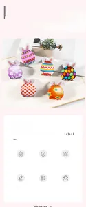 Set of six Easter bunny ear claw clips with floral patterns and trendy designs