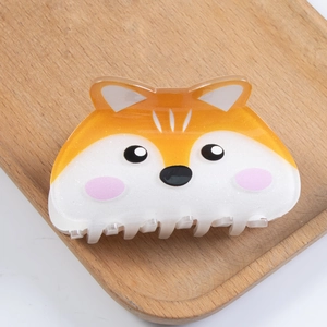 Süße 8cm Fuchs Haarklammer aus Acryl mit Glitzer-Effekt für Kinder-Haarschmuck