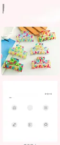 Detailed view of six colorful acrylic hair claws with cute rabbit prints in various shades