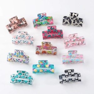 Set van 12 haarklemmen met bloemen- en ruitpatroon voor dames haarstylingaccessoires