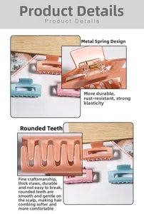 Détail d'une pince à cheveux avec ressort métallique renforcé et dents arrondies