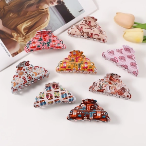 Large Western Cowboy Hair Claw Clips Vintage Cowboy Boots Cactus Patterns Hollow PVC Hair Claws For Women Hair Accessories
