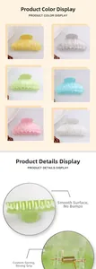 Detail of macaron claw clips showing smooth acetate texture and durable metal spring