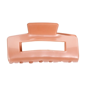 Pince à cheveux carrée minimaliste rose cannelle mat pour coiffage de cheveux femme