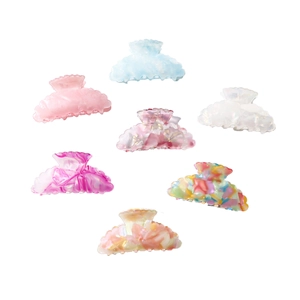 Set di 7 mollette per capelli in acetato dai colori pastello con motivi marmorizzati