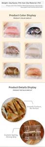 Detail showing various color patterns of the 9cm PVC hair claw clip with 26g weight specs
