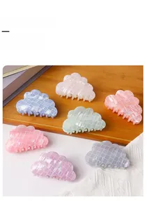 Pinces à cheveux en forme de nuage aux tons pastel avec motif géométrique texturé