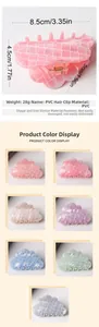 Pince à cheveux nuage en PVC à carreaux avec détails de taille en sept coloris