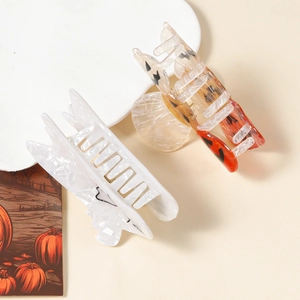 Lot de pinces à cheveux Halloween avec fantôme et citrouille en acétate pour coiffure