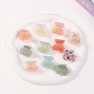Mini Pinces à Cheveux en PVC Style Français pour Femmes Élégantes Pinces Requin Motif Marbre Accessoires de Cheveux Quotidien