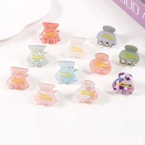 Lot de mini pinces à cheveux colorées en acétate avec finition irisée et texte France Handmade