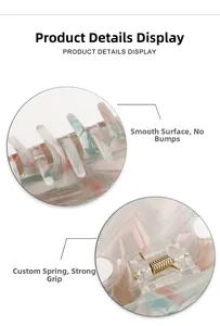 Detailed macro view showing the high-quality golden spring and smooth resin hair claw clip