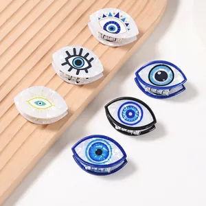 Böser Blick Haarkralle Einzigartiges Design PVC Nazar Auge Hai Clip Retro Mode Haargreif Damen Haarschmuck