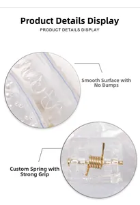 Detail of high-quality golden spring and smooth finish on small pearl shell hair claw clip
